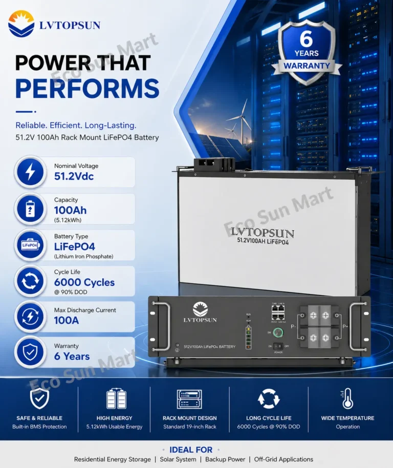 lvtopsun rack mount 51.2v100ah